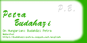 petra budahazi business card